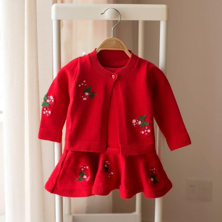 Baby Girl Knitted Clothing Set for Winter and Autumn