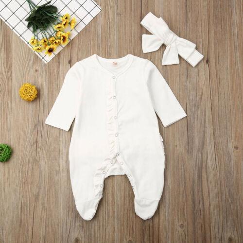 Charming Floral Footies Jumpsuit - Newborn Baby Girl Boy Outfit