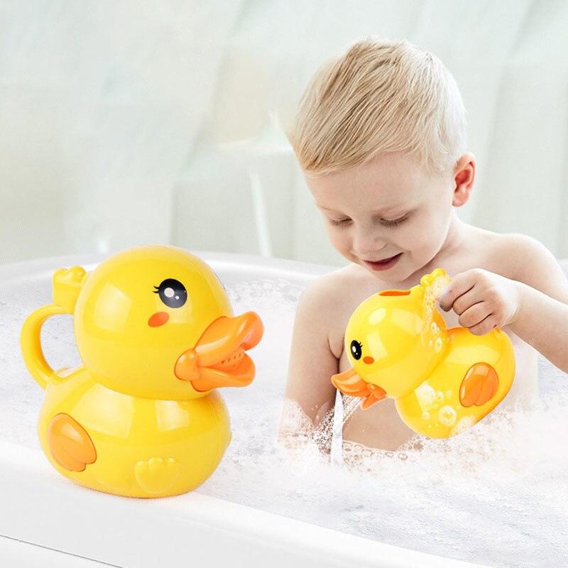 1pcs Cute Cartoon Yellow Duck Bath Toy Swimming Pool Watering Can Shower Water Game For Baby Toys 0 12 Months - BabiBooms