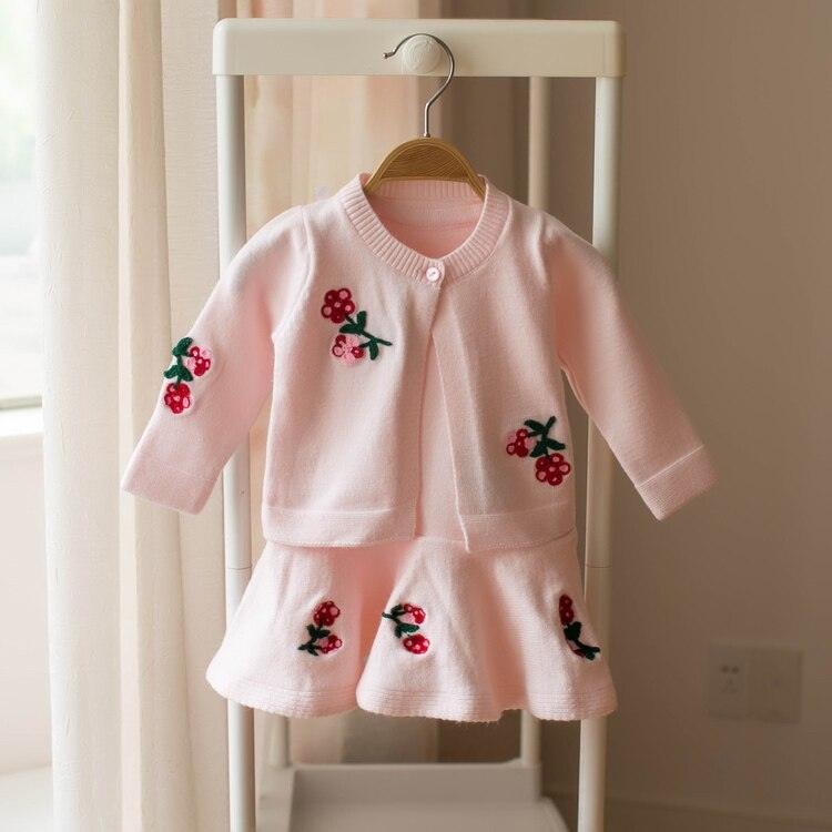 baby girl Clothing set knitted Clothes Winter Autumn Newborn Gift Sets outfits Shirt Dress Sweater suit for girls Infant Wool 1Y - BabiBooms
