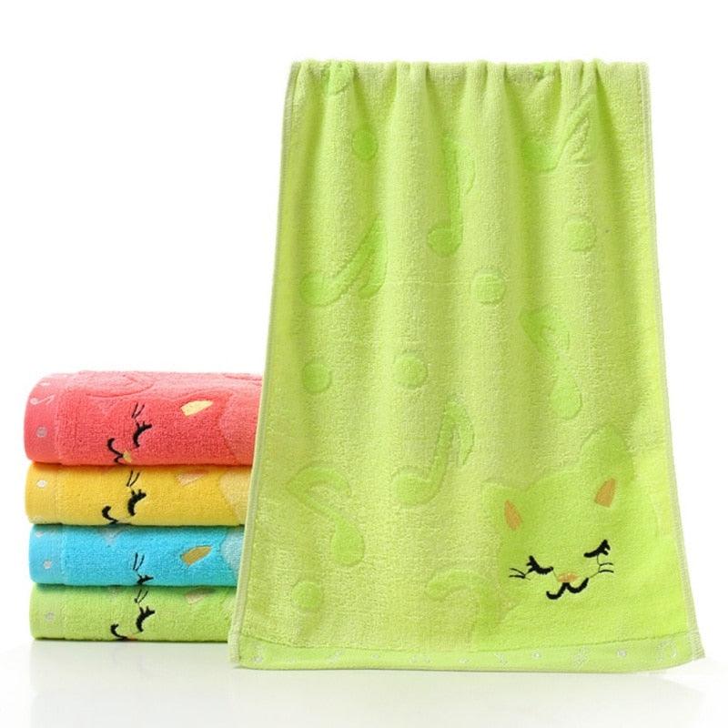 Cartoon Print Baby Towel Cute Superfine Fiber Kid Bath Towels Children Kitchen Bathroom Wipe Wash Cloth Gift 25*50 CM - BabiBooms