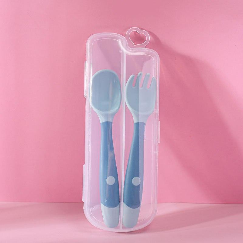 2PCS Silicone Spoon for Baby Utensils Set Auxiliary Food Toddler Learn To  Eat Training Bendable Soft Fork Infant Children Tableware Only $3.99 PatPat  US Mobile